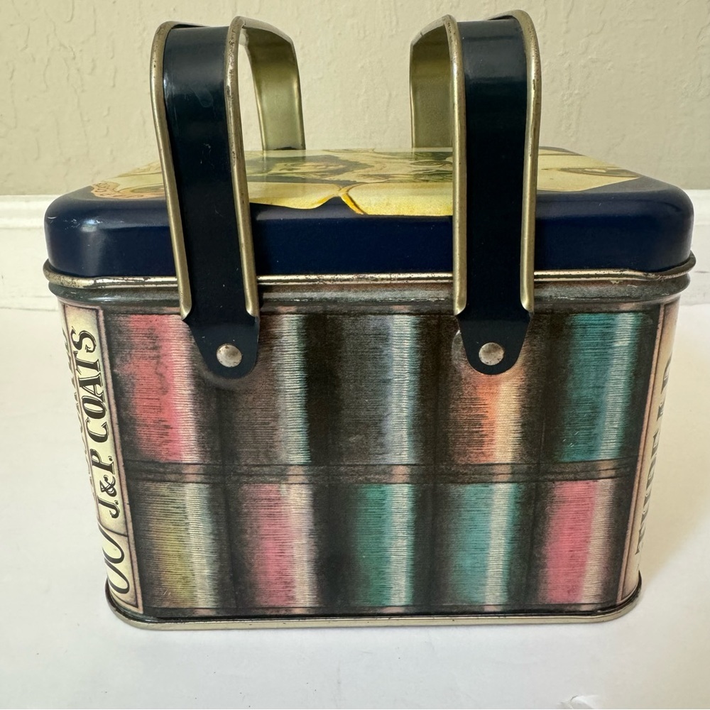 J & P COATS Vintage Tin Sewing Thread Box - Picture 2 of 15